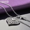925 Sterling Silver Heart-shaped Pendant Necklace Wedding Charm Jewelry