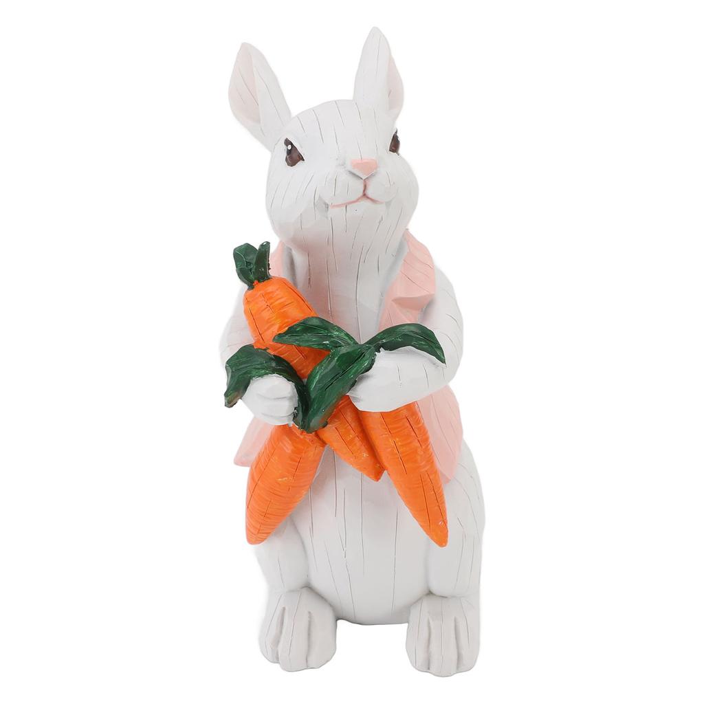 Фигурка кролика Милая винтажная смола Статуэтка пасхального кролика для украшения дома Праздничное украшение Держащий