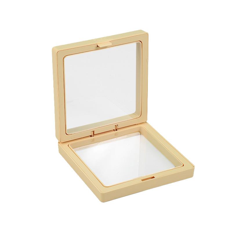 1Pc Frame Portable Jewelry Display Container Elastic Jewelry Case Dustproof Ring Casket Transparent Badge Storage PE Film