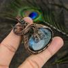 Natural Labradorite Gemstone Handmade Copper Wire Wrap Pendant 2.25" A6f14