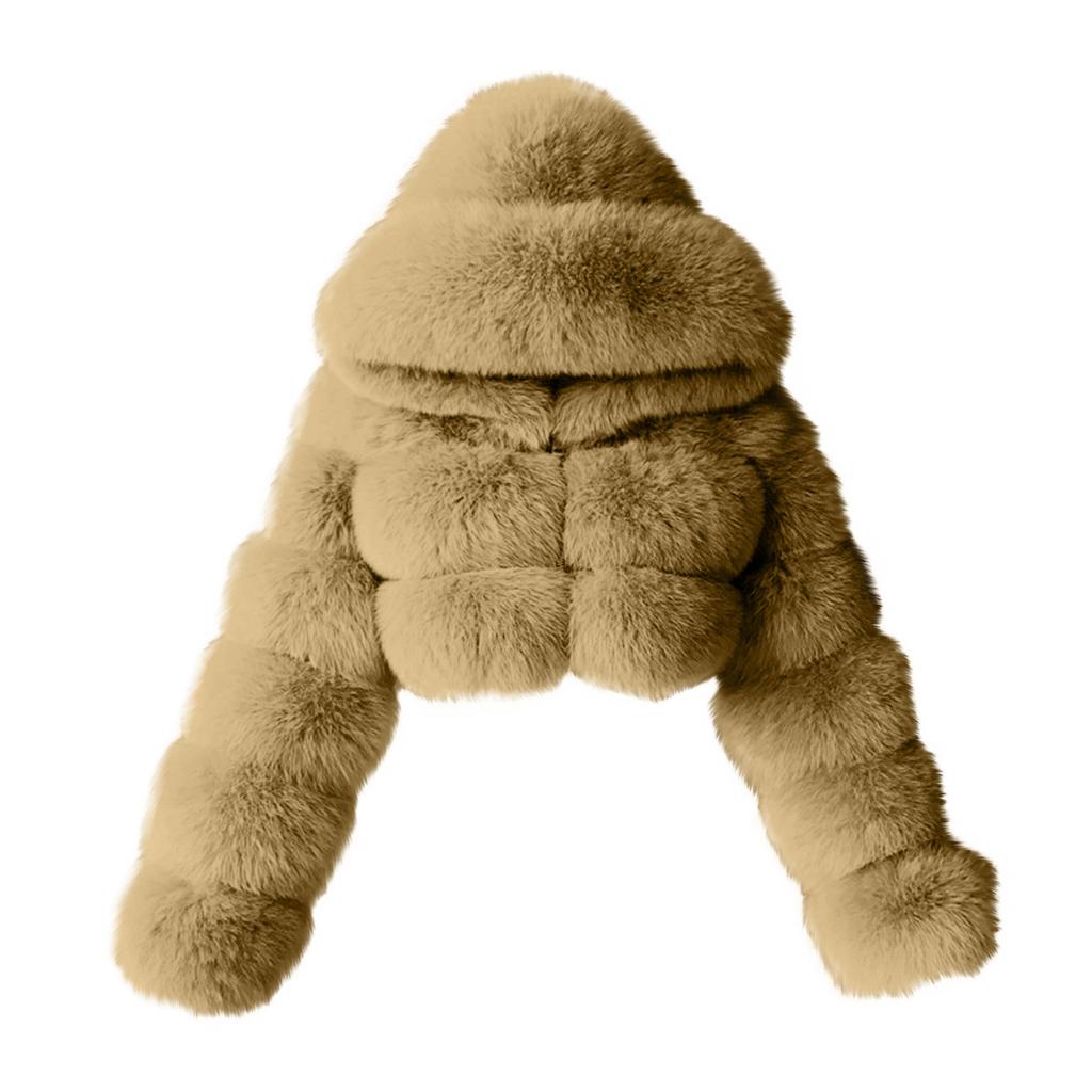 Женская модная куртка, однотонное плюшевое пальто с длинными рукавами и капюшоном