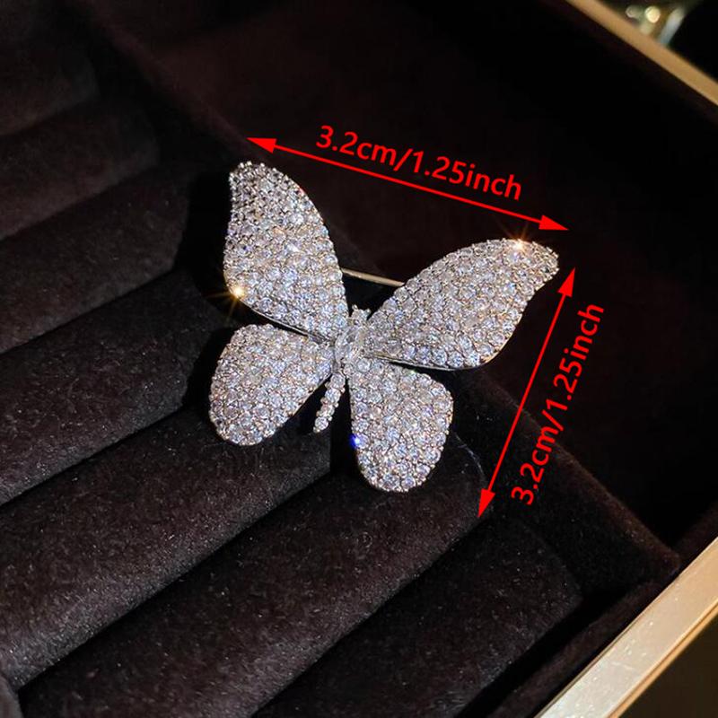 Elegant Temperament Brooch Pins For Women Shiny Butterfly Corsage Wedding Party Jewelry Best Gift