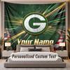 Custom Name Text Tapestry Green Bay Packers Personalized Polyester Wall Tapestry For Bedroom And Room