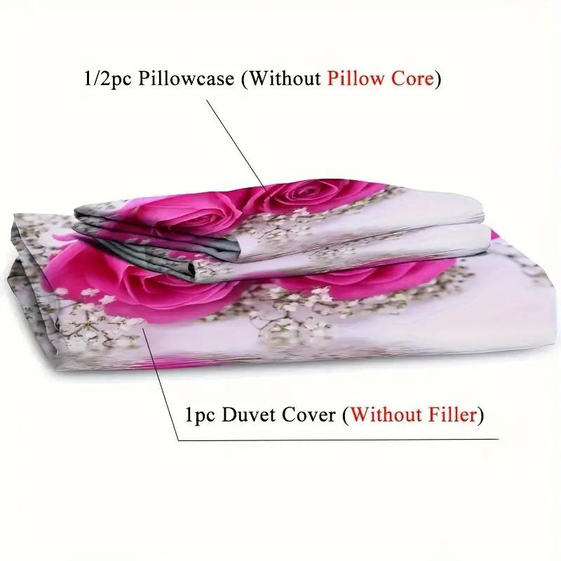 3D Printed Quilt Cover Set Elegant High-End Beauty Rose Bedding Cover Pillowcase Luxury Home Textiles Floral Duvet Cover Sets