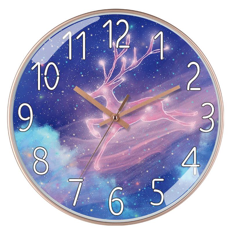 12 дюймов 30 см Гостиная Голова оленя Модный Современный Минималистичный Художественный Декор Креативные Кварцевые Часы Настенные Часы