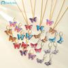5Pcs/set Colorful Butterfly Necklace Set Gold Silver Drop Earring Set for Women Jewelry Accessories