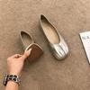 Retro Gentle Pleated Skirt Single Shoes Women's Shoes 2025 New Spring Niche Silver Gentle Beanie Shoes
