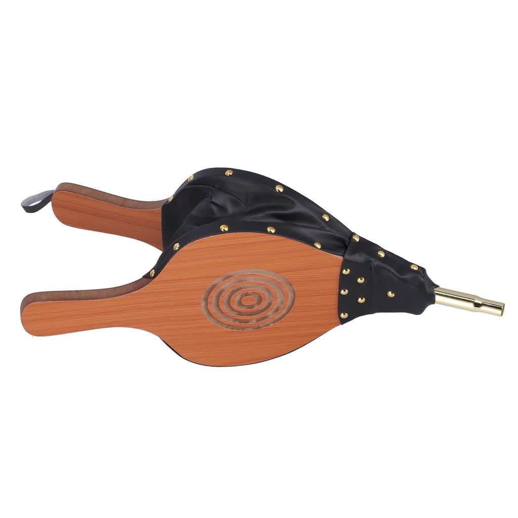 Wood Fireplace Bellows Large Wood Air Blower Cast Nozzle with Hanging Strap for Outdoor Camping BBQ