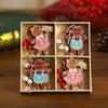 12Pcs New Decorations Box Wooden Painted Hanging Ornaments Tree Decoration Pendants 2025 New Year Small Gifts Christmas Products