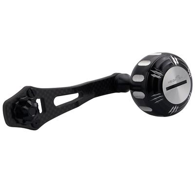 HEIGHTEN Reel Handle with 35mm Power Compatible with and Abu Garcia Baitcasting Harmer Series 60/70mm Knob, Shimano, Daiwa, Reels, (Black & Silver,