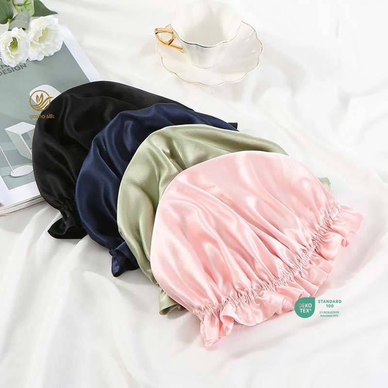 New Design Women's Mulberry Silk Sleep Cap Soft Eco-Friendly Adjustable Silk Bonnet Silk nightcap Price
