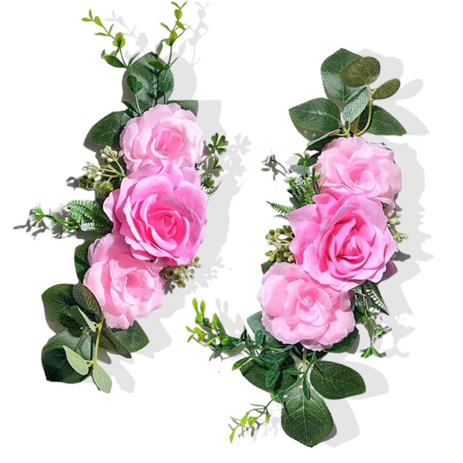 2 шт. Уличные Имитация Розы Многоцветные Цветы для Спинки Стула Арка Угловой Цветок