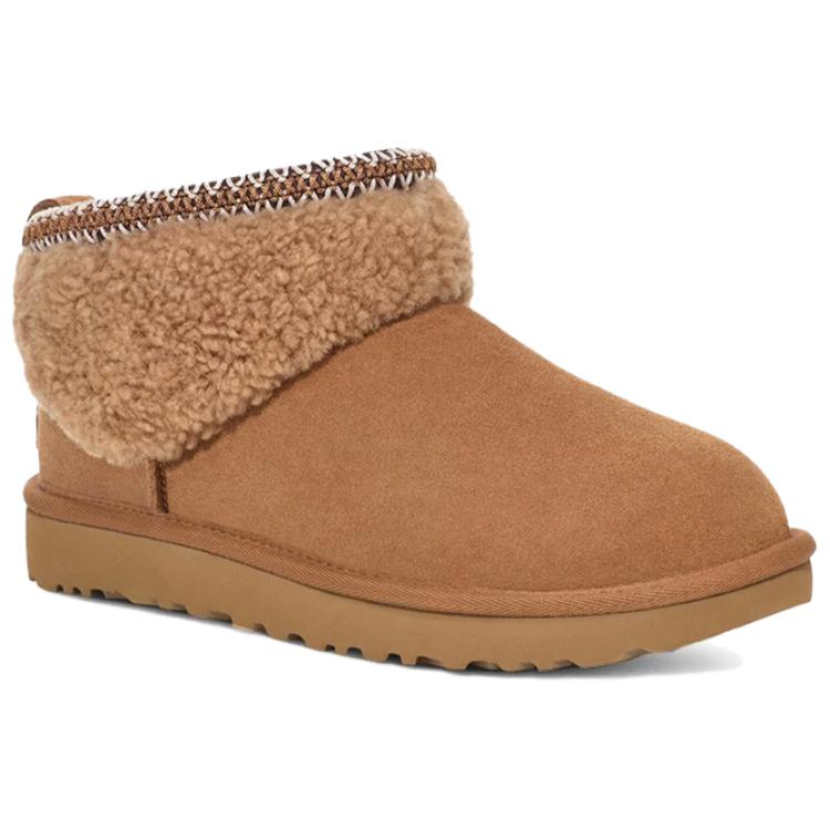 UGG Классический ультра мини макси кудрявый ботинок каштановый (Женский) Женские кроссовки 1158263-CHE