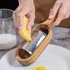 Коробка для терки для сыра из нержавеющей стали, деревянная терка с длинной ручкой, съемный измельчитель древесины акации, инструмент для измельчения сыра