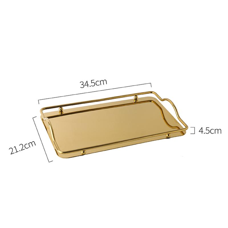 Современный металлический поднос для фруктов, декоративный простой органайзер для духов, элегантная домашняя сервировочная посуда, подносы для ванной комнаты, украшения для хранения