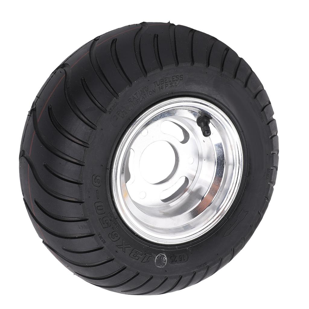 13x6.50 6 Tubeless Tires with Rim Anti Explosion 6 Inch Vacuum Tubeless Tire for Garden Tractor Rider Mower ATV UTV