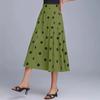 Drape Polka Dot Skirt Women's Mid-length Large Hem A-line Skirt