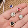10PCS DIY Craft Sparkling Flower-shaped Rhinestone Buttons Crystal Glass Stone Clothes Decoration