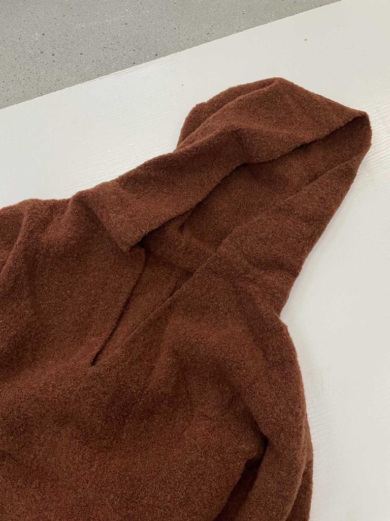 Leisurely Solid Color V-Neck Hooded Oversized Sweater with Kangaroo Pocket
