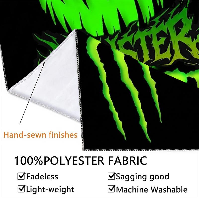 Monster Energy Wall Tapestry Aesthetic Wall Hanging Printed Fabric Blanket Decorative Tapestries for Bedroom Living Room Home Decor