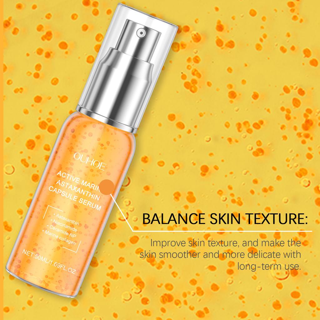 Коллаген Астаксантин Сыворотка для лица Осветляющая темные пятна Пигментация Антивозрастная Осветляющая Омоложение Увлажняющая Эссенция для ухода за кожей