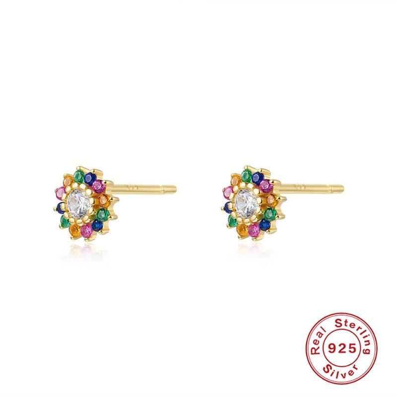 Серьги-гвоздики из стерлингового серебра S925 с геометрическим дизайном и простым цирконом, Модные легкие роскошные креативные серьги-гвоздики