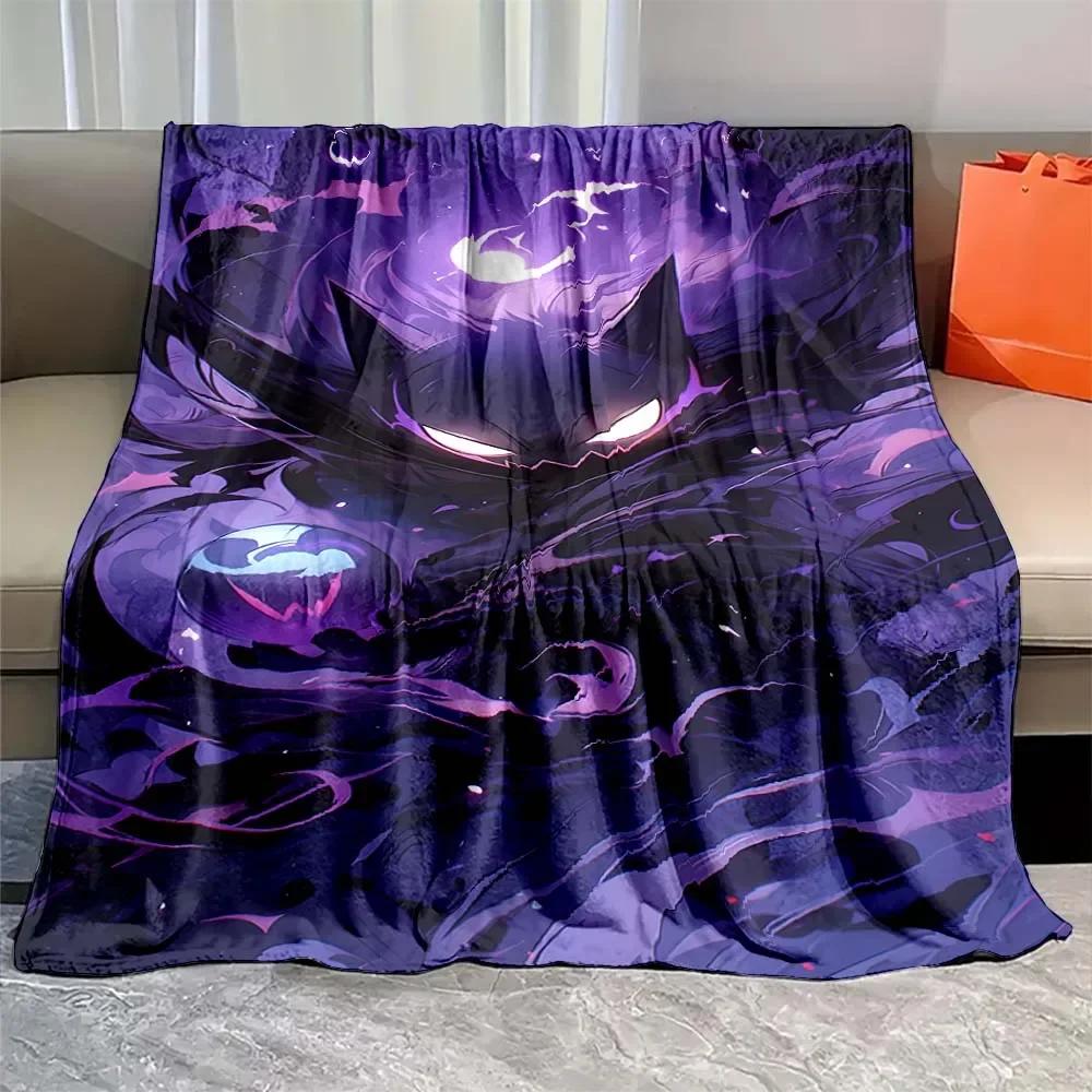Japanese Anime Gengar Cartoon Flannel Blanket Figures Home Sofa Lunch Break Blanket Children Student Christmas Kids Gift