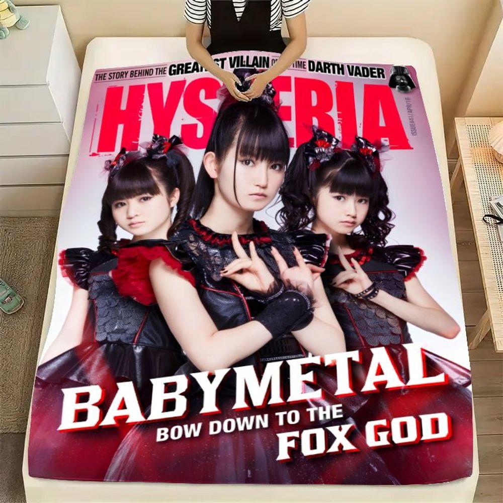 Вдохновленный HYSTERIA Красный и Черный Мягкий Флисовый Плед - Уютный Плюшевый Плед с Культовым Дизайном BABYMETAL с Тремя Youn