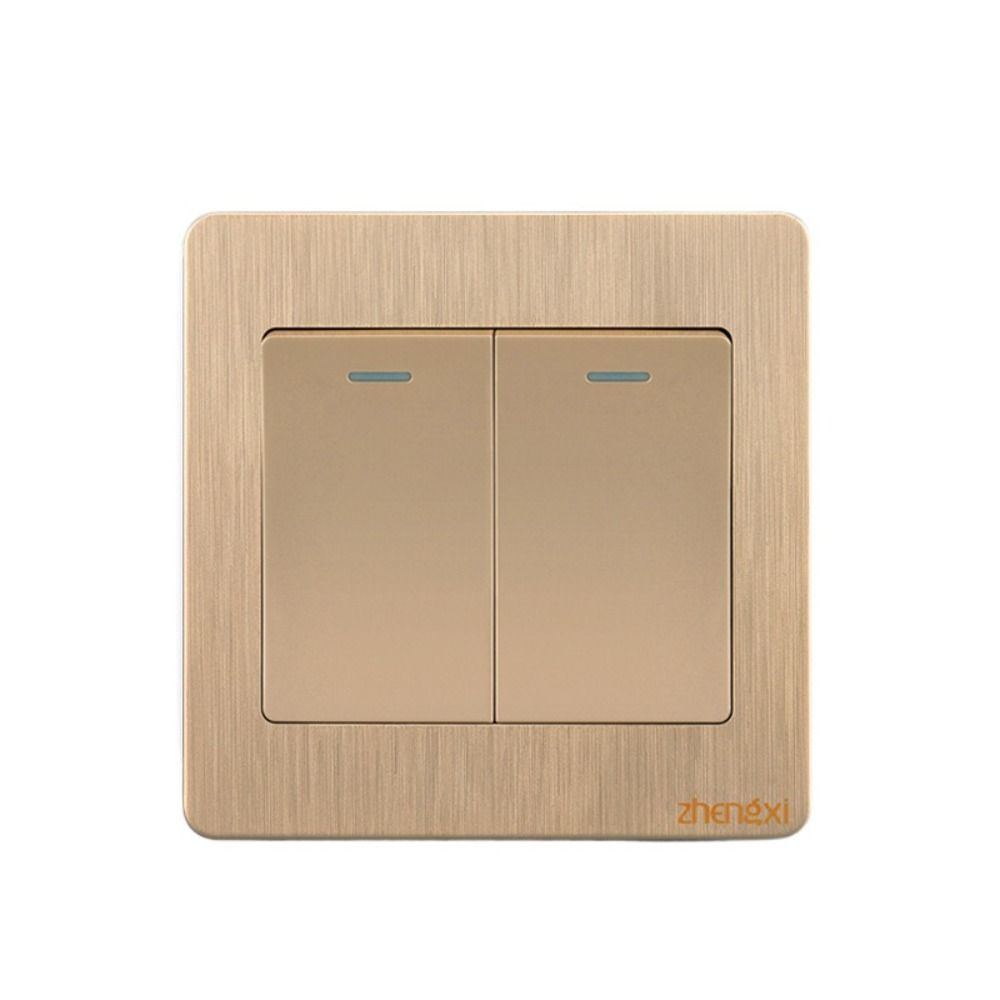 with LED Lamp Wall Switches Gold 1/2/3/4 Gang New Wall Light Switch Panel