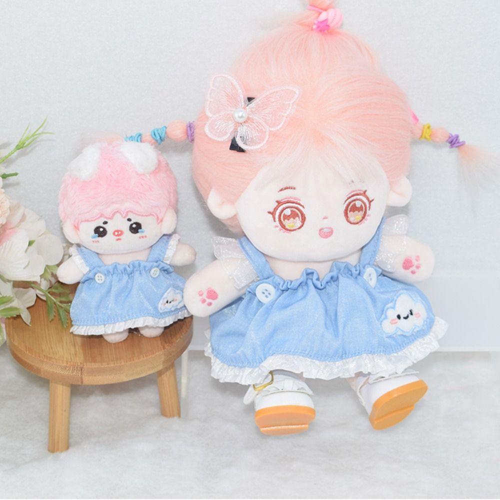 Cowboy Cotton Doll Denim Strap Skirt Doll Accessories Cotton Doll Idol Dolls Overalls  As Kids Gift