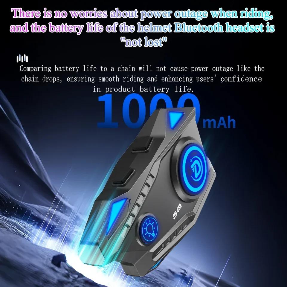 JYD-C68 Мотоциклетная гарнитура Bluetooth BT5.4 Вызов в режиме громкой связи Беспроводное шумоподавление Водонепроницаемые наушники с RGB-подсветкой Для мотокросс-райдера