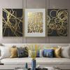 Abstract Geometric Canvas Poster Golden and Black Wall Art Painting Posters and Prints Wall Pictures for Living Room Home Decor