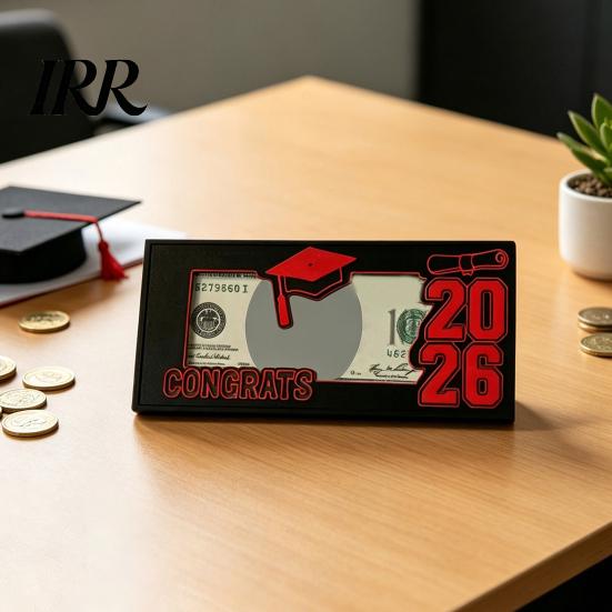 Wooden Graduation Box 2026 Money Holder Cash Gift Class of College Card Envelope for High School University Senior Graduates Durable Keepsake