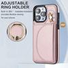 Ring Leather Stand Phone Case for IPhone 15 14 Plus 13 12 11 Pro XS Max X XR 7 8 Plus SE 2020 2025 Wallet with Card Holder Cover