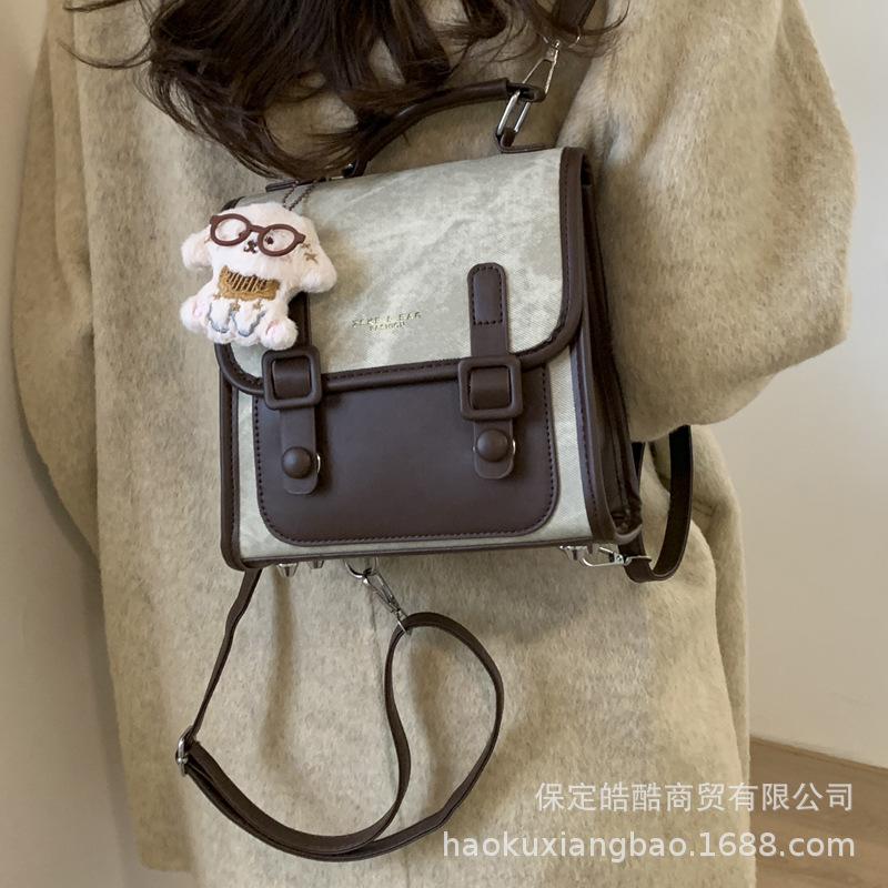 Casual backpack bag women's 2025 new fashion student commuter backpack multi-functional schoolbag portable travel bag