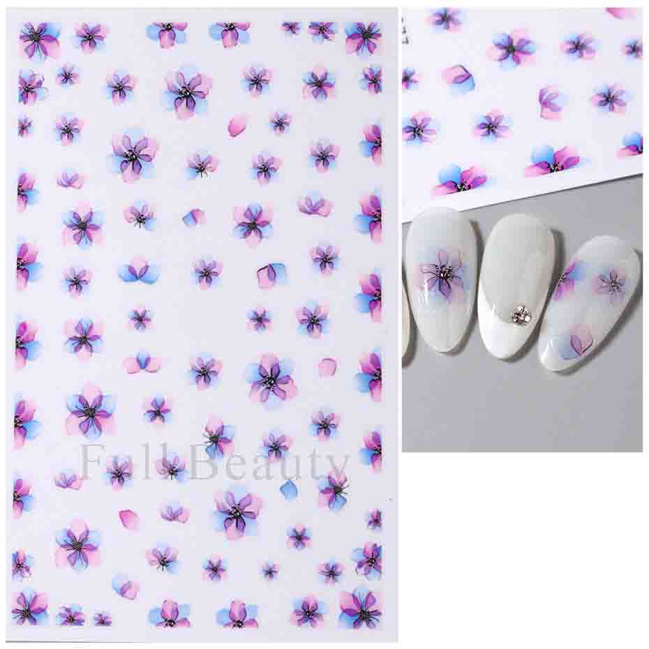 Красочные абстрактные волнистые линии 3D наклейки для дизайна ногтей цветок цветочный лист наклейки для ногтей украшения для ногтей