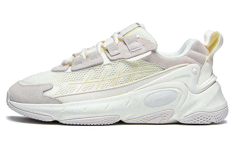 Li Ning Nebula 2K Текстиль, Синтетическая кожа Низкие Нескользящие Износостойкие Спортивные Повседневные Обувь Женская Бежевый AGCT078-1
