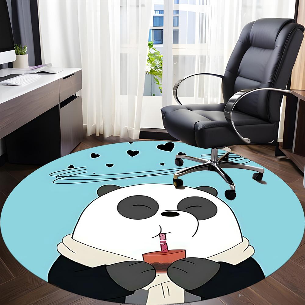 1 шт. Круглый ковер We Bare Bears для офиса, под офисные стулья, спальни, гостиной, домашний декор, декор комнаты, доступен в различных размерах