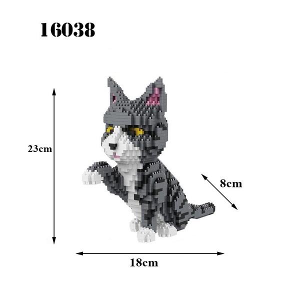 Новые маленькие блоки, милая модель собаки хаски, пластиковые строительные кирпичи, развивающие детские игрушки, фигурки кошек из мультфильма, подарки