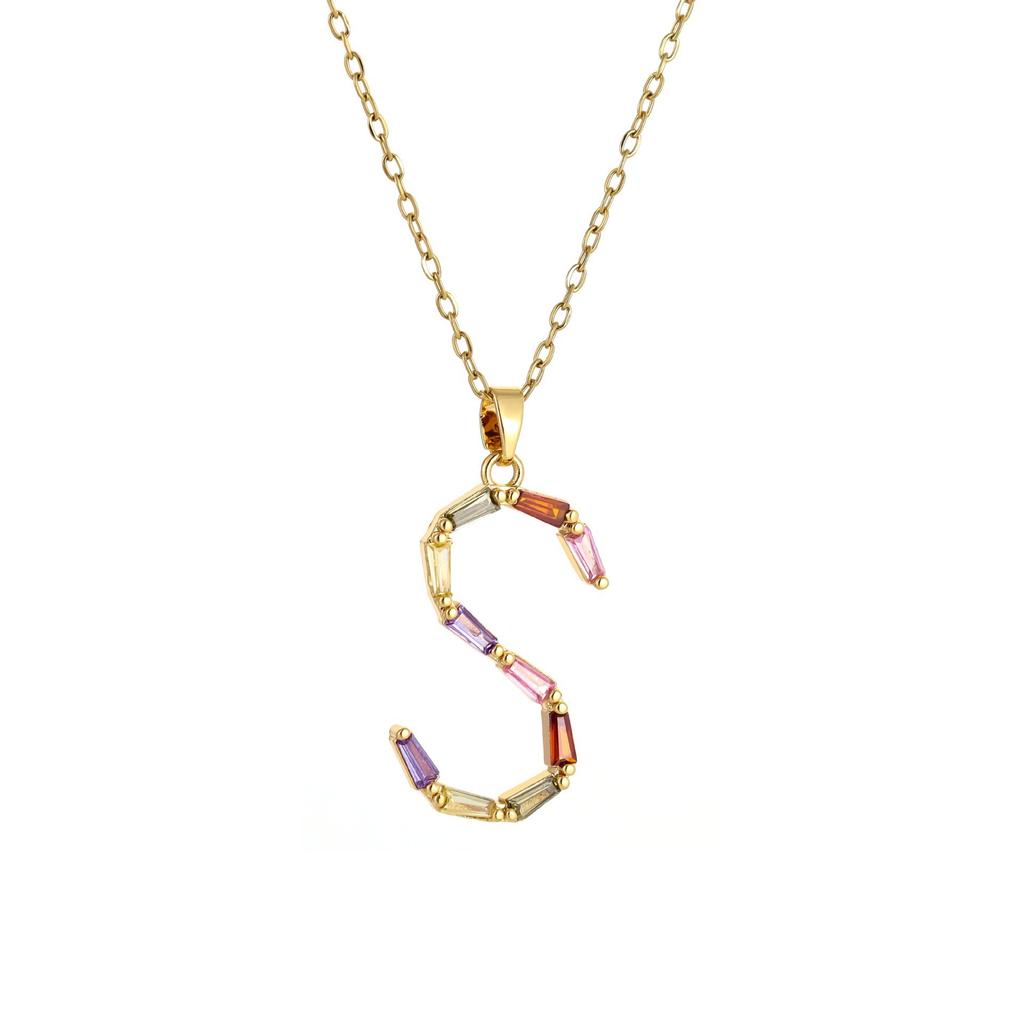 Женское металлическое колье с бриллиантами и цветными драгоценными камнями, Премиальный дизайн ручной работы, Колье с инициалом, Подарок для женщин, Праздничный подарок, Ювелирное украшение для вечеринки