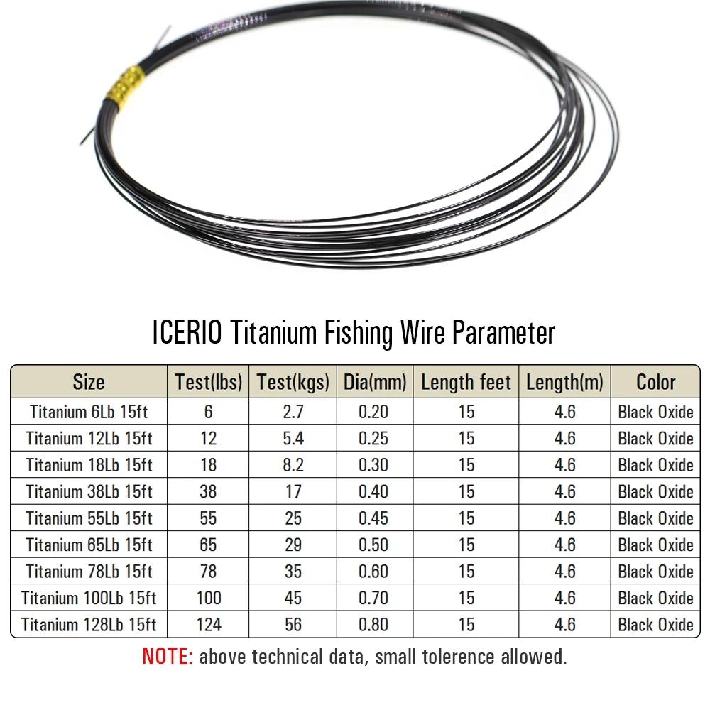 15ft/4.6m Nickel Titanium Fishing Wire Kink-Resistant Titanium Fishing Leader Line Tuna Pike Saltwater Fishing