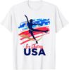 Ice Skating Dance Support the Team Tshirt USA Flag Gift Unisex T-Shirt