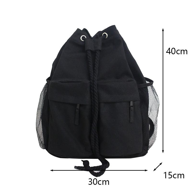 Drawsting Backpacks For Women Casual Canvas Lady Backpacks Light Weight Students Shoulder Bag Large Capacity Travel Rucksack CLE