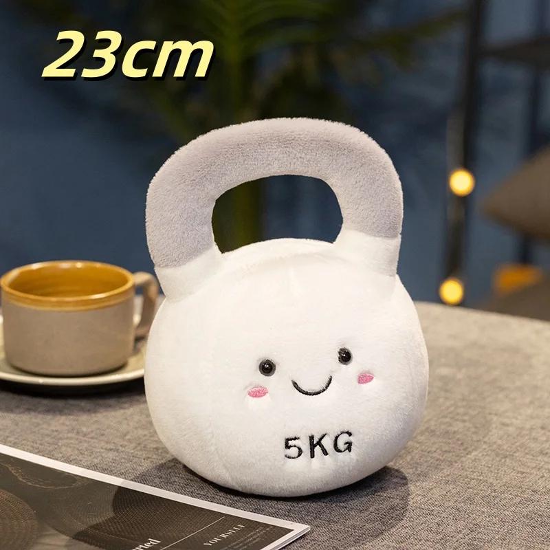 Soft Fitness Equipment Plush Toy Throw Pillow Dumbbell Kettlebell Doll Cartoon Cuddly Plushies Children's Room Decor Doll Gifts