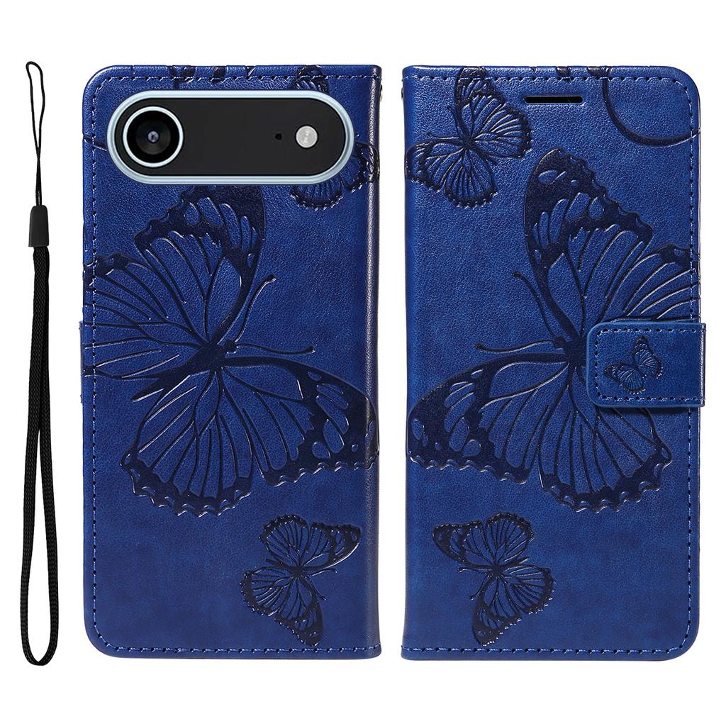 For iPhone 17 Air Wallet Case Floral Butterfly Imprinted Leather Phone Cover Stand