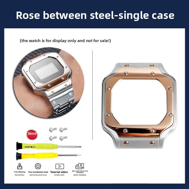 Для Casio DW5600 GW-B5600 3229 серия Маленький квадрат Модификация Металлический корпус из нержавеющей стали Ремешок для часов Резиновый ремешок Мужской Браслет