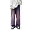 Фиолетовые широкие джинсы для мужчин, модные джинсовые брюки в стиле хип-хоп, винтажные повседневные брюки, уличная одежда, мужские брюки большого размера, одежда Y2K
