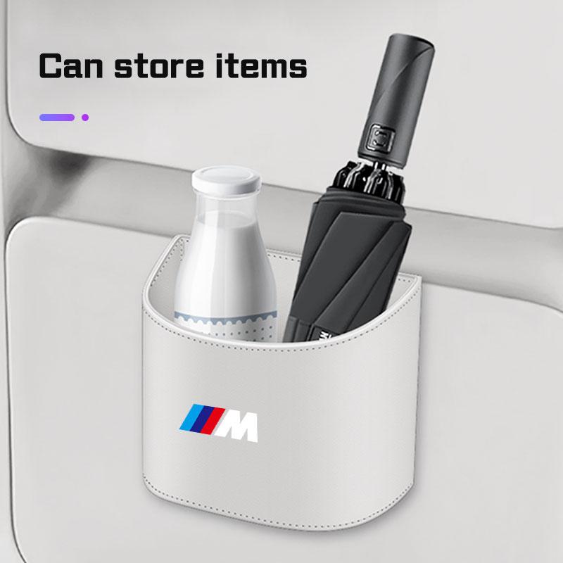AAAOT1 For BMW M M3 M5 E36 E39 E46 E60 E90 E91 E92 F15 F30 X1X3 X5 Leather Car Storage Box Portable Door Hanging Bin,Backrest Trash can