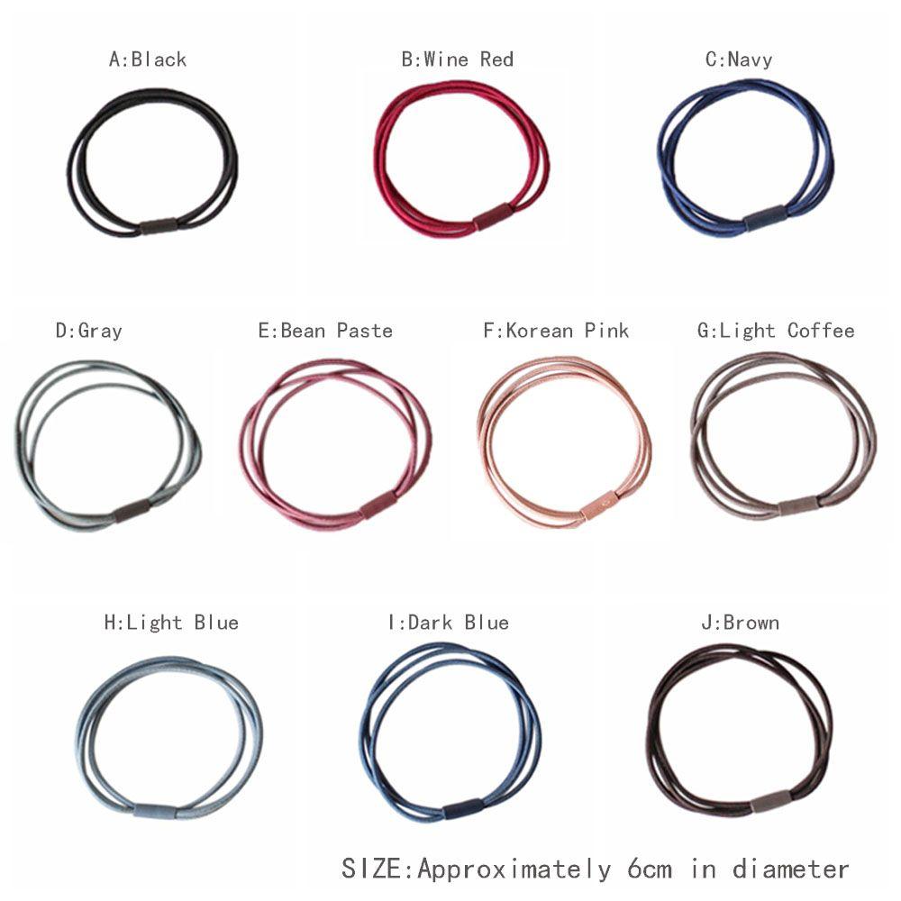 Concise Women Hair Accessories High Elastic 3 in 1 Hair Ring Hair Tie Rope