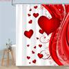 1 шт. шторка для душа на День святого Валентина в форме сердца - С крючками Водонепроницаемая Плесень-устойчивая Легко установить Моющаяся